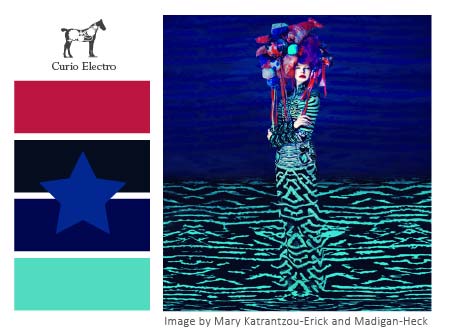 Color scheme based on the work of Mary Katrantzou and Erick Madigan Heck