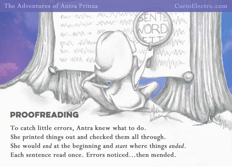 Proofreading Tips for Bloggers (in illustrated storybook form)