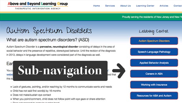 ablg sub-navigation