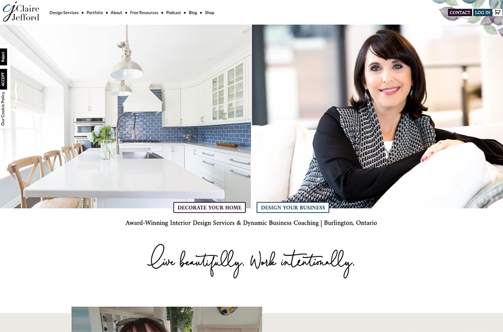 Claire Jefford Website Design For Interior Designers Curio Electro